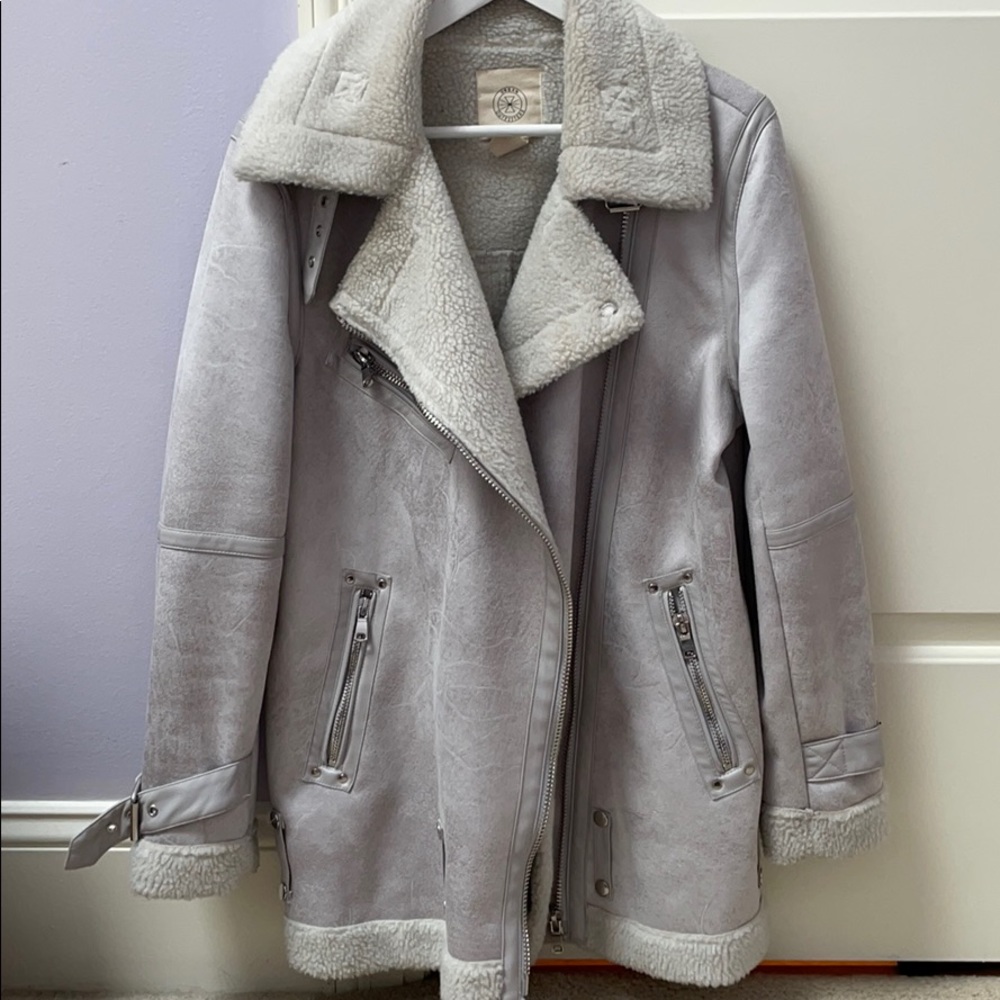 Motor jacket style warm coat- urban outfitters